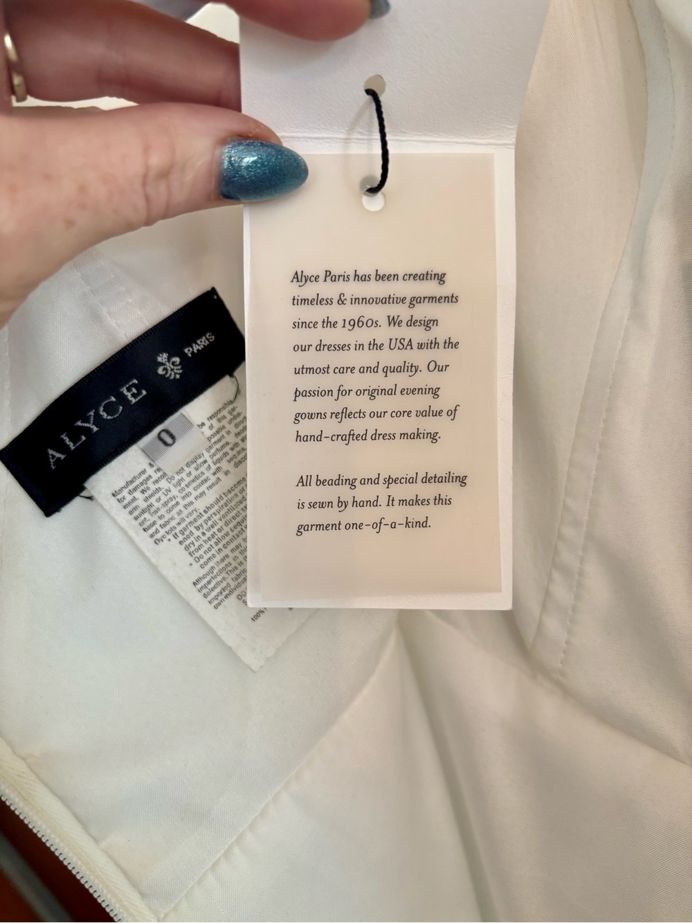 NWT Alyce Paris Dress DIAMOND WHITE Style # 60092 Made in US, Cover pic is style - Picture 11 of 12